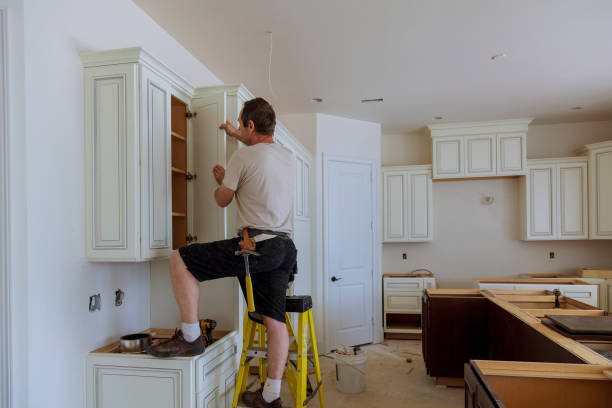 Kitchen island installation in Redmond by JMT Kitchen Cabinet